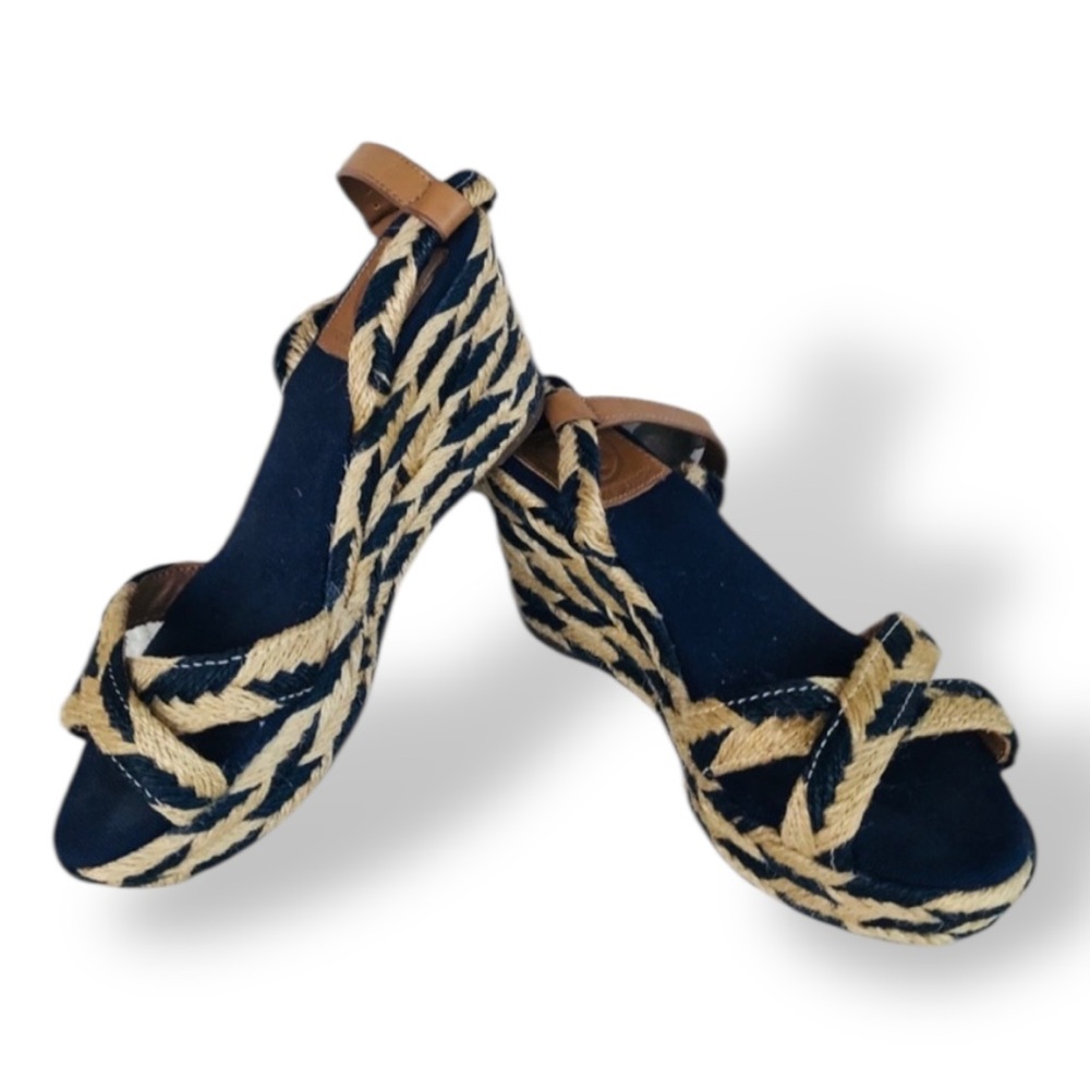 Tory Burch Jute Ankle Strap Wedge Sandal {Size 6}